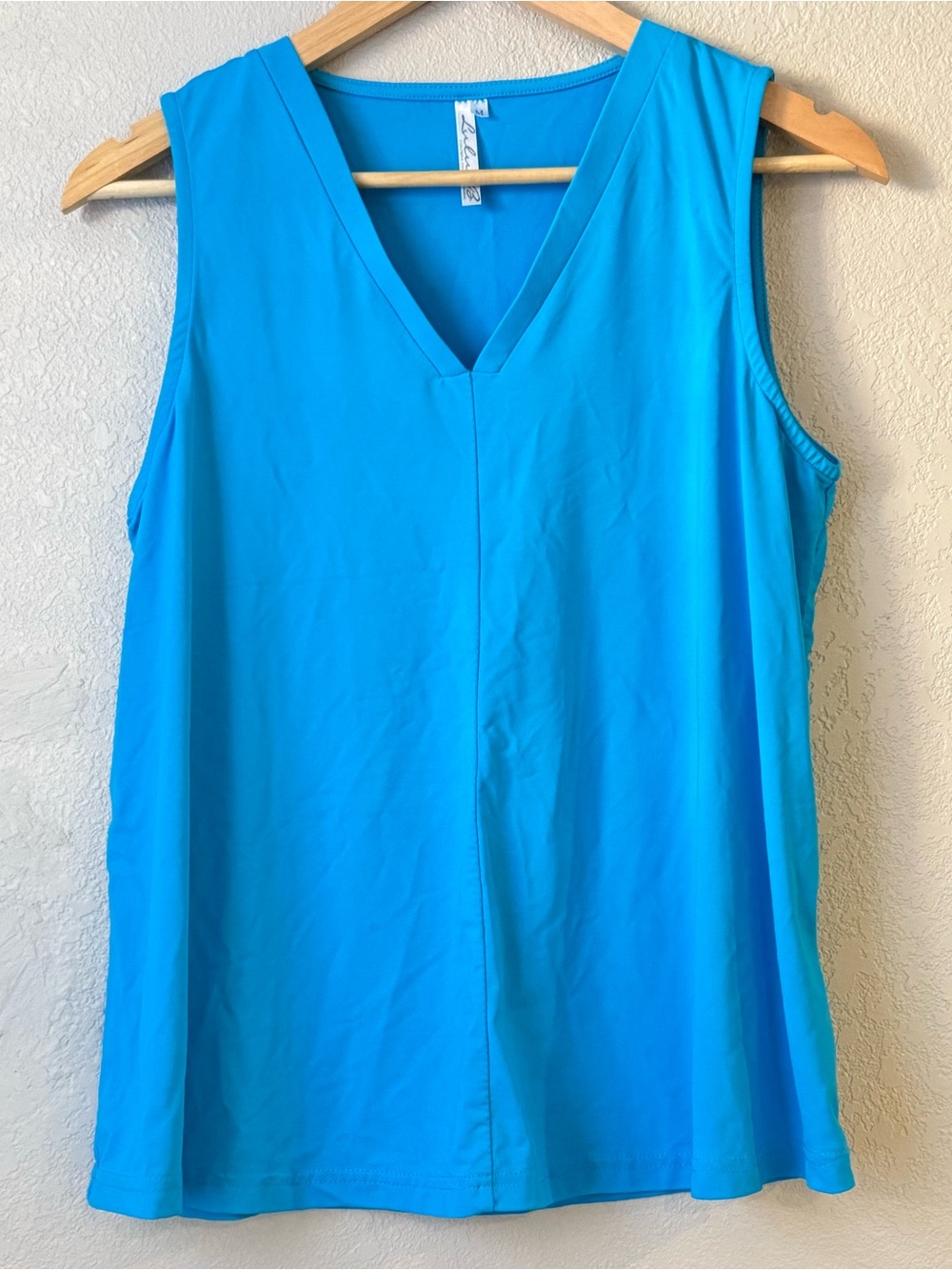 Tailored Blue V-Neck Sleeveless Athletic Tank